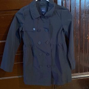 Navy blue rain jacket for GIRLS. No hood